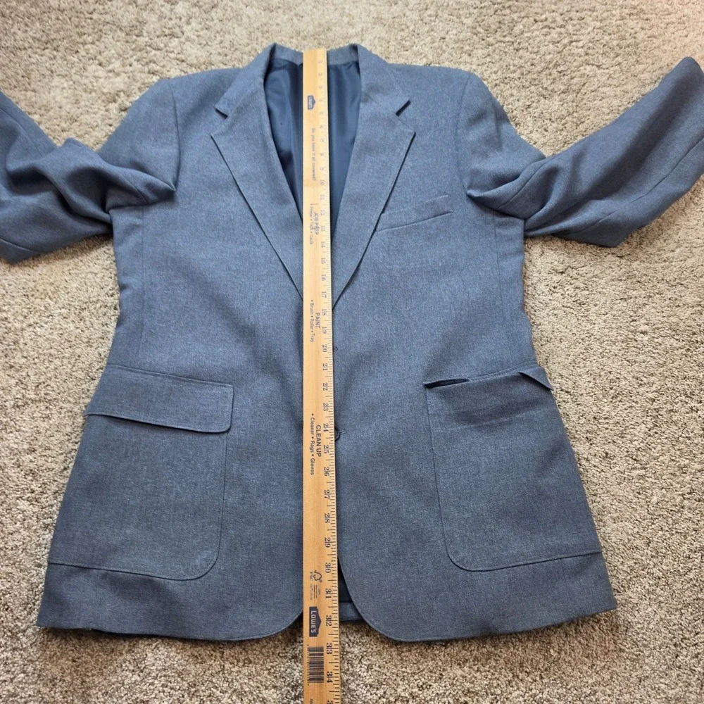 VINTAGE Levis Action Suit Blazer Jacket Mens 44 Grey Blue Two Button Business